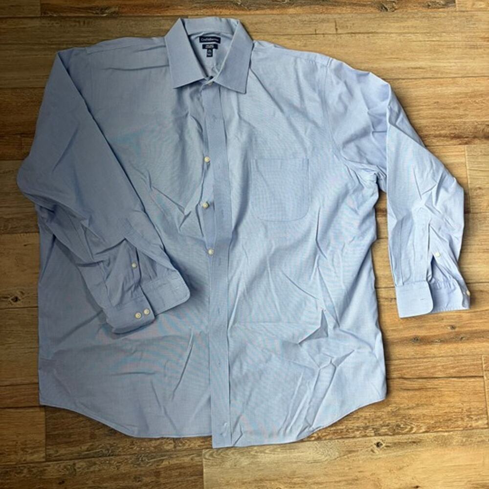 Croft & Barrow Men’s Dress Shirt 18½ 34/35 Blue Non-Iron Classic Fit